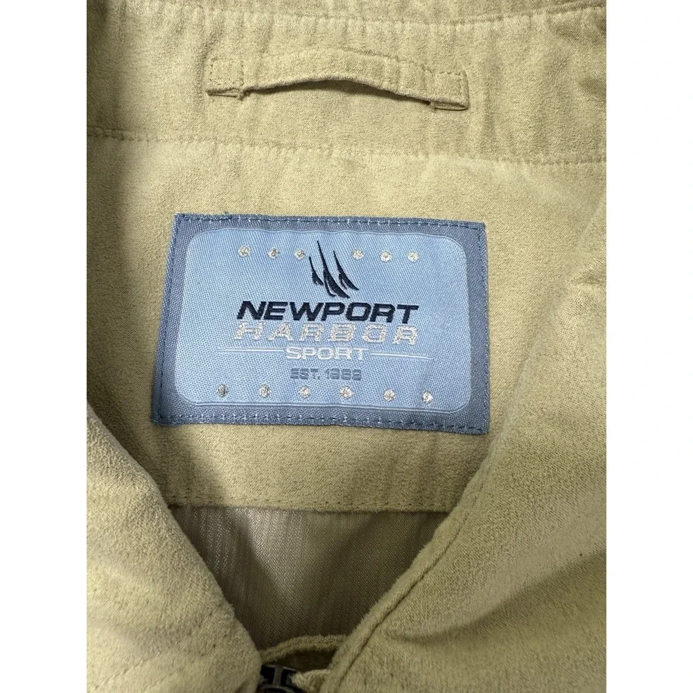 Vintage Newport Harbor Sport Tan Zip‎ Up Utility Pocket Jacket Coat Size XXL
